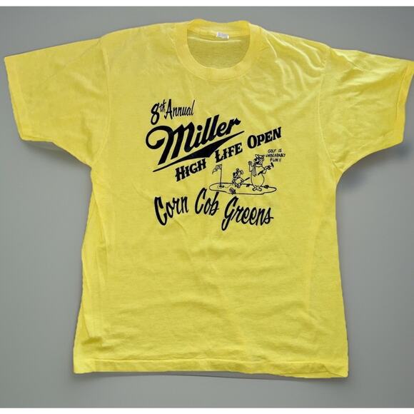 Vintage 70s? Miller High Life Open Golf Yogi Bear Corn Cob Greens L - Picture 1 of 5
